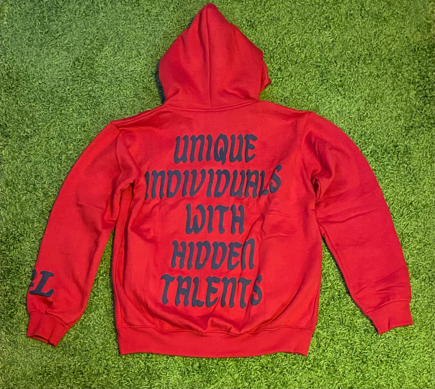 Red Unique Individuals Zip up Hoodie