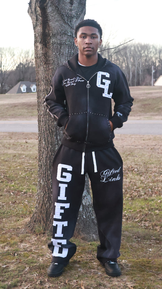 Black GIFTED Signature Rhinestone Sweatsuit