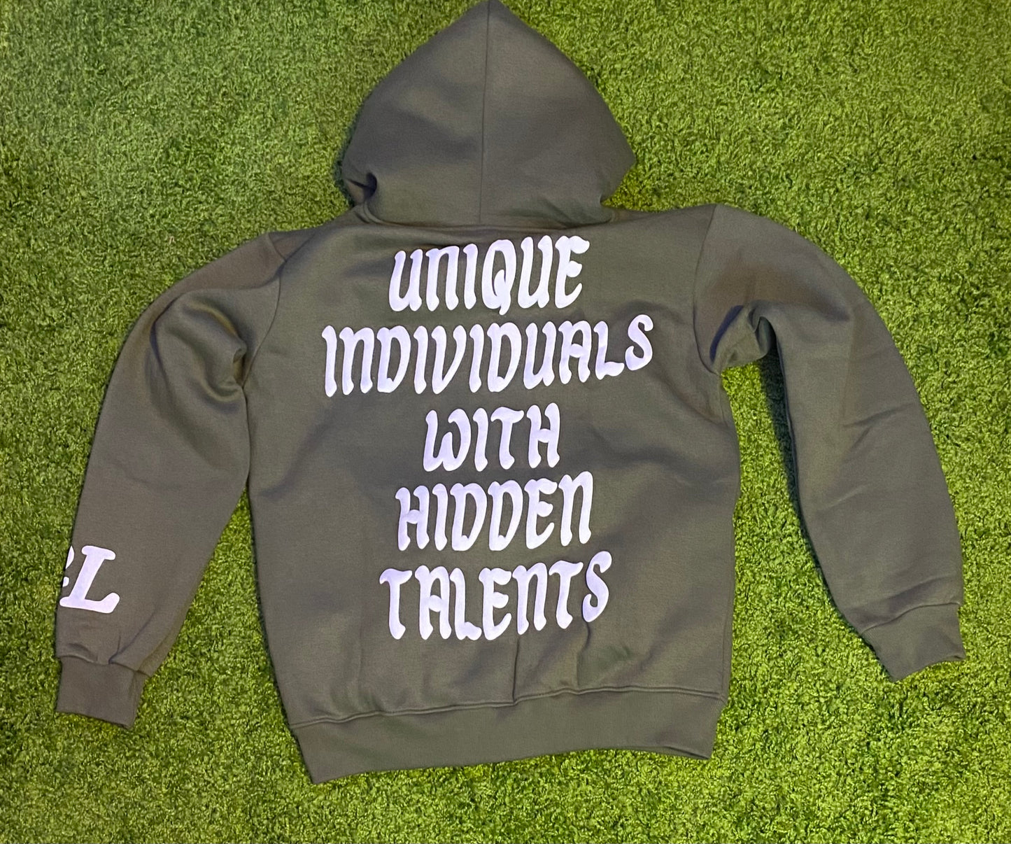 Green Unique Individuals Zip up Hoodie